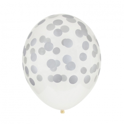 My Little Day Luftballone aus Latex, 5 Stk. - Confetti Silber