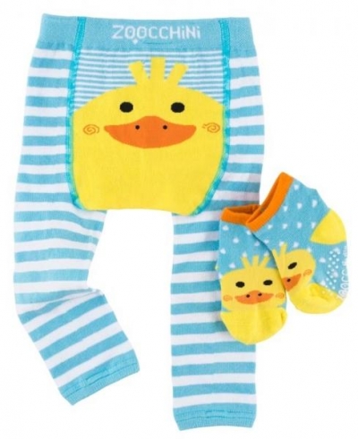 Zoocchini Baby Leggings & Socken Set, Puddles die Ente
