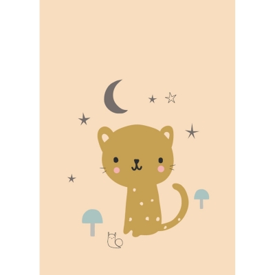 Petit Monkey Poster, Leopard Peach