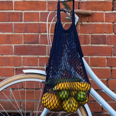 Rex London Netzeinkaufstasche aus Bio-Baumwolle, Navy Blue