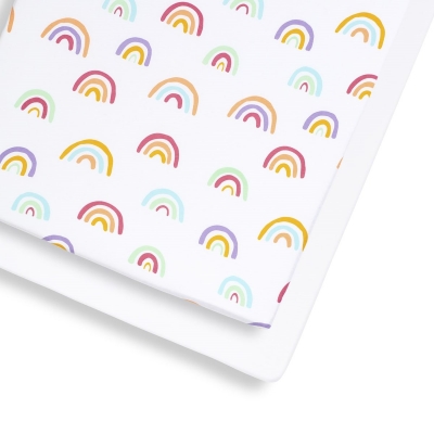 Snz Fixleintuch Spannbettuch bis max. 70x140 cm (2er Pack), Colour Rainbow