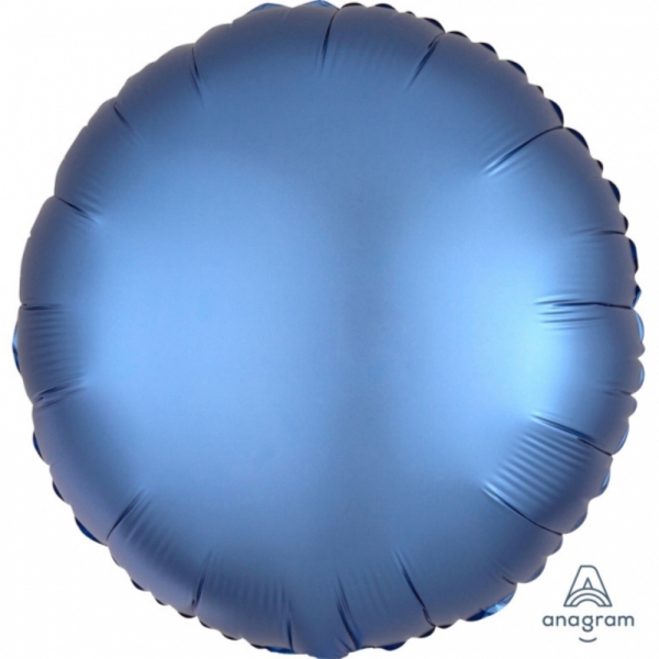 Anagram Folienballon Rund Satin Luxe, Azure 45cm/18