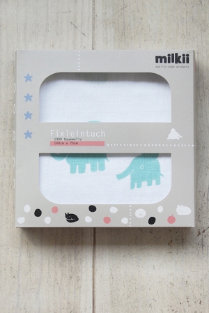Milkii Fixleintuch, 140 x 70 cm, Elefanten