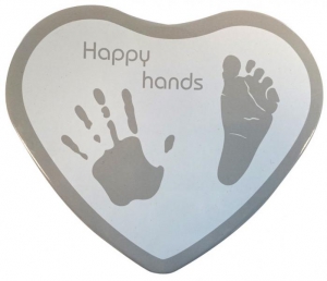 Hand & Fuabdruckset Happy Hands - Herzform, weiss