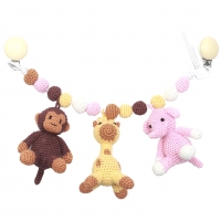 natureZOO Kinderwagenkette, Monkey-Giraffe-Elephant