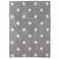 Lorena Canals Kinderteppich, Grey Stars White 120 x 160 cm