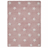 Lorena Canals Kinderteppich, Pink Stars White 120 x 160 cm