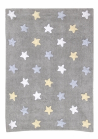 Lorena Canals Kinderteppich, Tricolor Stars Grey Blue 120 x 160 cm