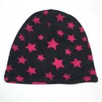 Baby Mütze, schwarz/ pinke Sterne, 2-6 Monate