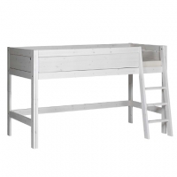 Lifetime Kidsrooms Halbhohes Hochbett schrge Leiter, Whitewash