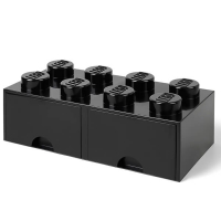 LEGO Brick 8 Drawer, Aufbewahrungsbox mit Schublade, Schwarz