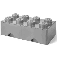 LEGO Brick 8 Drawer, Aufbewahrungsbox mit Schublade, Grau