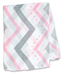 Lulujo Bambus Muslin Swaddle Mulltuch - Pink Chevron