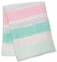 Lulujo Bambus Muslin Swaddle Mulltuch - Pink Spotted Lines
