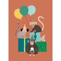Petit Monkey Geburtstagskarte Affen