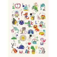 Petit Monkey Poster, ABC Apfel-Zebra