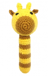 natureZOO Rasselstab gehkelt, Gelbe Giraffe