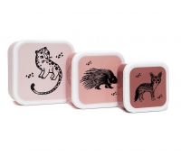 Petit Monkey Set 3 Snack-Dosen, Black Animals