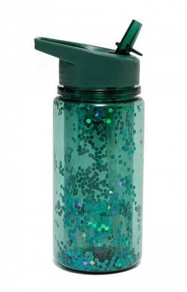 Petit Monkey Trinkflasche mit Glitzer, Salie Green