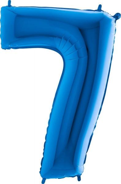 Grabo Folienballon Blau 100 cm, Zahl 7