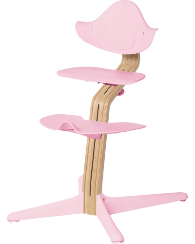 Nomi Hochstuhl Eiche mit Buchenkern weiss lackiert, Pale Pink