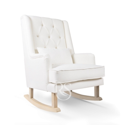 Rocking Seats Stillsessel Royal Rocker, Schneeweiss mit Naturbeinen