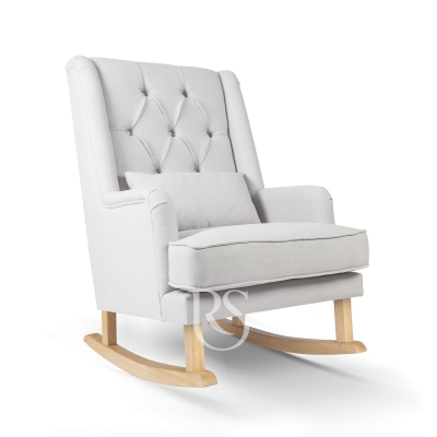 Rocking Seats Stillsessel Royal Rocker, Silbergrau mit Naturbeinen