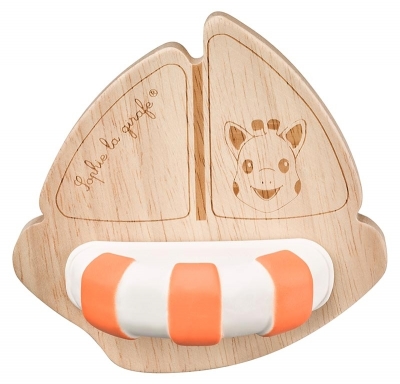 Sophie la girafe Greifling Boot aus Naturkautschuk und Kautschukbaumholz
