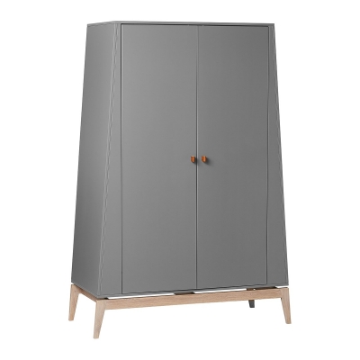 Leander Luna Kleiderschrank, Gross, Grau/Eiche