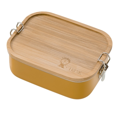Fresk Edelstahl Lunch Box mit Holz Deckel, Löwe