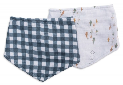 lulujo Halstcher, 2er Pack - Fish + Navy Gingham