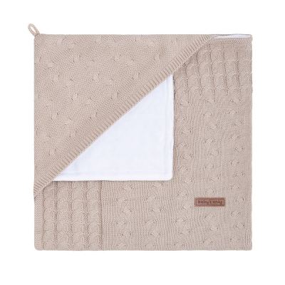 Babys only Kapuzendecke Nickistoff Cable, Beige