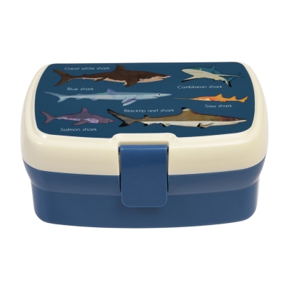 Rex London Lunch Box mit herausnehmbaren Fach, Sharks