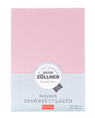 Julius Zllner Spannbetttuch 70/140, Frottee Rosa