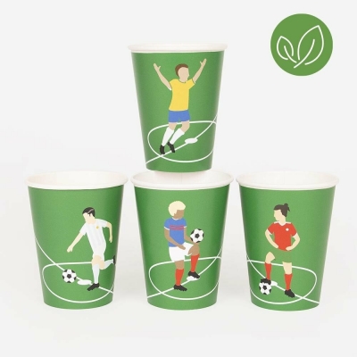 My Little Day Kartonbecher, Fussball, 8-er Pack