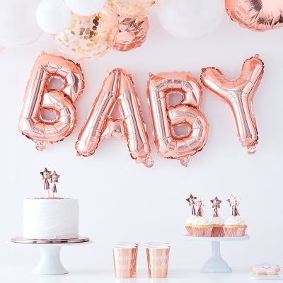 Ginger Ray Rose Gold-Baby-Dusche-Ballon-Wimpelkette