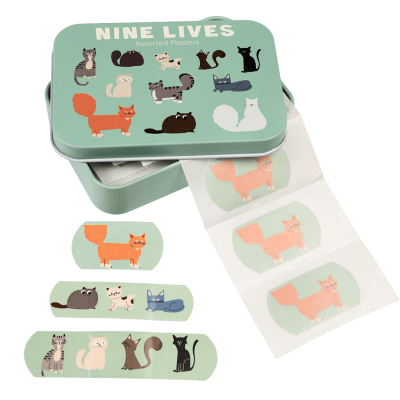 Rex London Pflaster-Set (30 Stck) in Metalldose, Nine Lives - 30 Stck