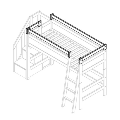 Lifetime Kidsrooms Sicherheitserhhung/Geff Front Seite/Schrge L, Weiss