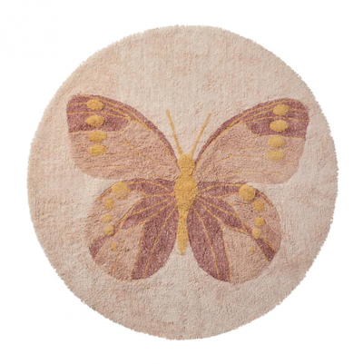 Lifetime Kidsrooms Runder Teppich, Butterflies/Getuftet
