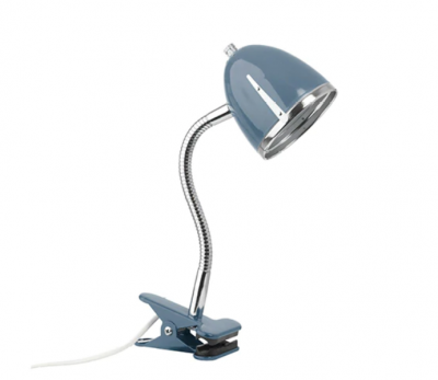 Lifetime Kidsrooms Klemmlampe, Blue Shade/Chrome Kante