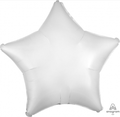 Anagram Folienballon Stern Satin, Weiss 50cm/20
