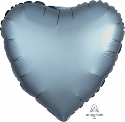Anagram Folienballon Herz Satin Luxe Steel Blue 45cm/18