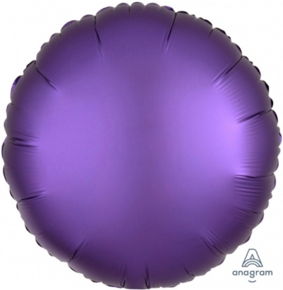 Anagram Folienballon Rund Satin Luxe, Purple Royale 45cm/18