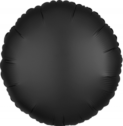 Anagram Folienballon Rund Satin Luxe, Onyx 45cm/18