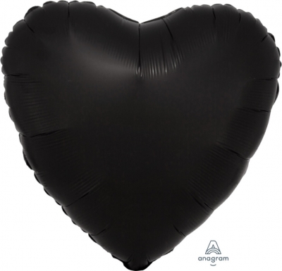 Anagram Folienballon Herz Satin Luxe, Onyx 45cm/18