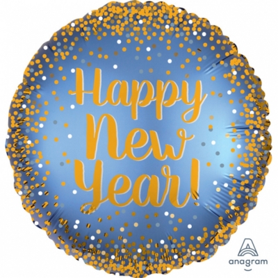 Anagram Folienballon Gold & Satin Happy New Year 45cm/18