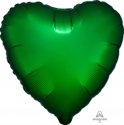 Anagram Folienballon Herz Satin Luxe, Emerald 45cm/18