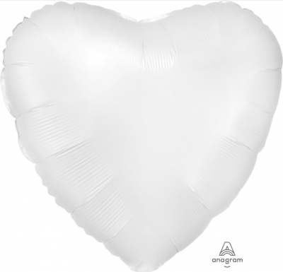 Anagram Folienballon Herz Satin Luxe, White 45cm/18