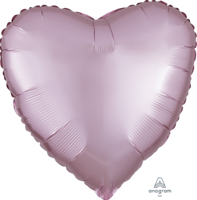 Anagram Folienballon Herz Satin Luxe Pastel, Rose 45cm/18