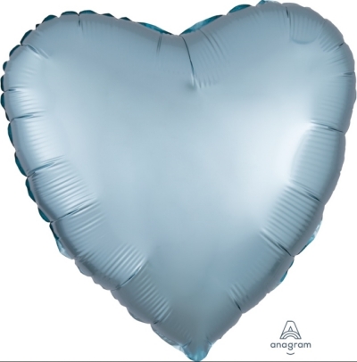 Anagram Folienballon Herz Satin Luxe, Pastel Blue 45cm/18